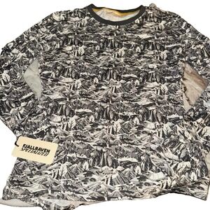 Fjallraven Shirt Women Medium Cotton CALI SWE Long Sleeves Mtn Scene NWT